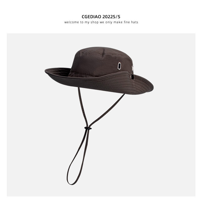 Western Cowboy Hat Female Summer Big Brimmed Day Fisherman Hat Sun Protection Outdoor Beach Tour Hiking Hat Male