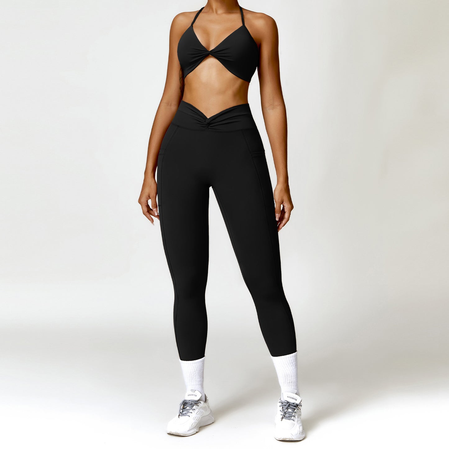 Naked Tight Yoga Set Quick Dry Back Fitness Wear Outdoor Running Sports Set Female