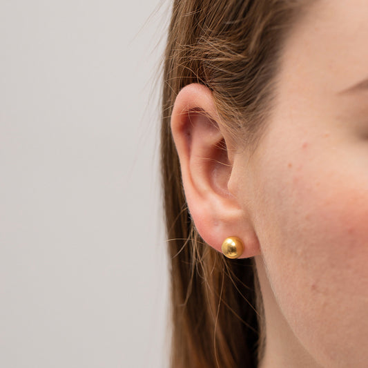 5pcs Women's Titanium Steel Earrings 18K Gold Stainless Steel Round Bead Earrings Jewelry Fashion All New Styles