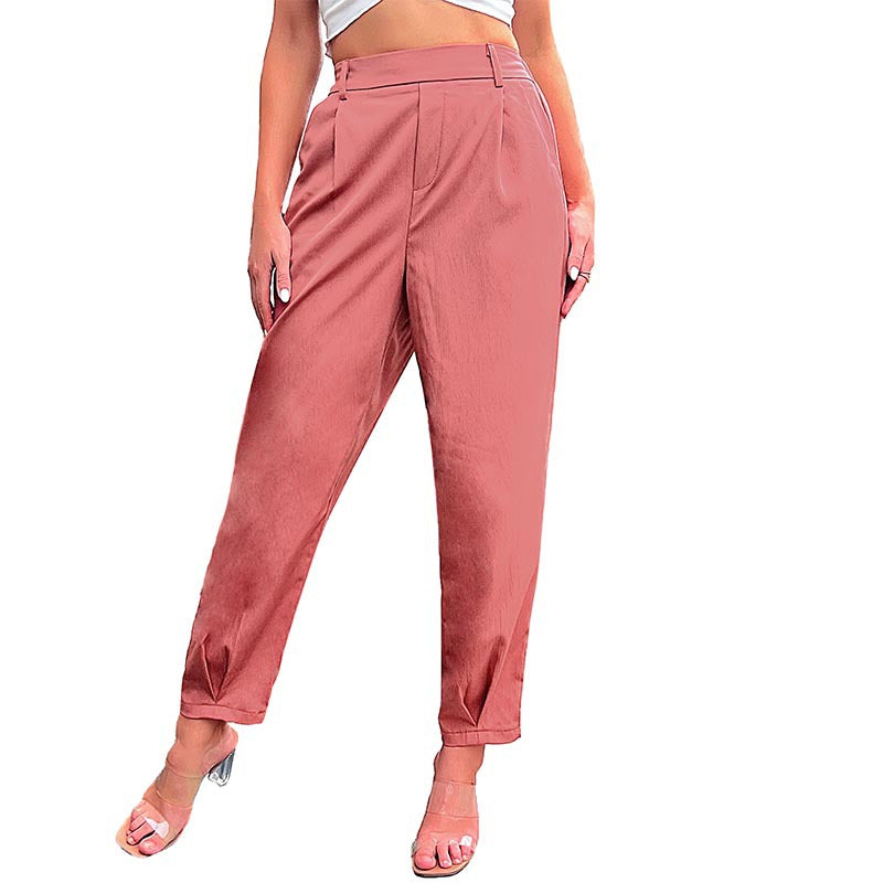 Autumn New Casual Suit Pants Female Commuter Wind Nine Points Elastic Pants