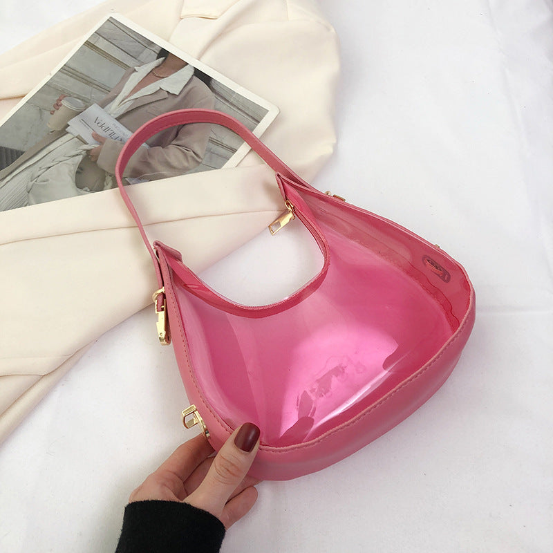 Pvc Transparent Small Bag Female Fashion Summer  Niche Shoulder Bag New Cool Jelly Bag