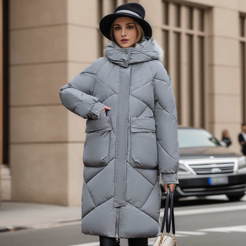 Thick Bread Coat Down Padded Coat Women's Loose Winter Coat Long Over Knee Padded Jacket
