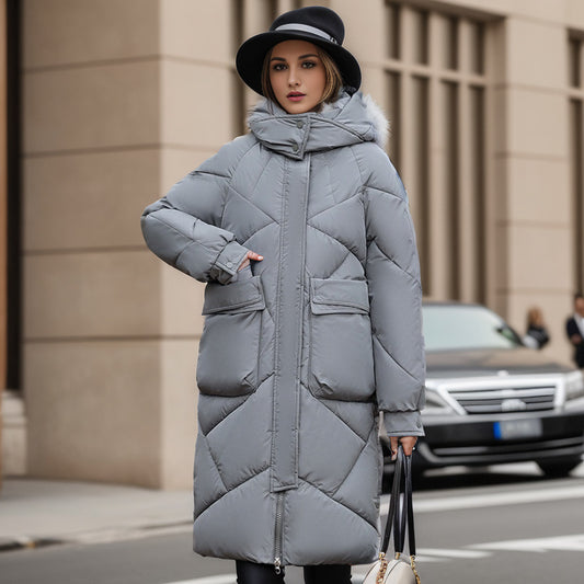 Thick Bread Coat Down Padded Coat Women's Loose Winter Coat Long Over Knee Padded Jacket