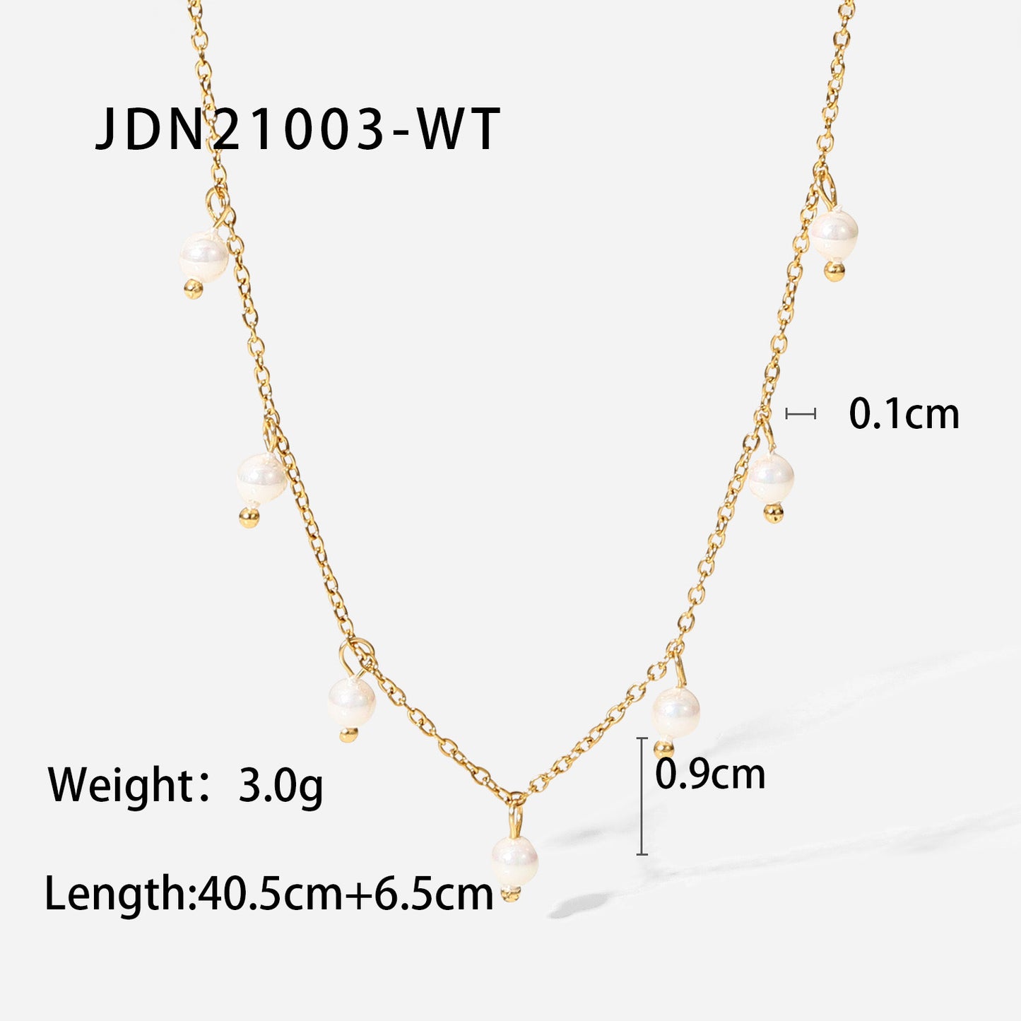 5pcs Elegant Style Pearl Millet Bead Fringe Collar Necklace 18K Gold Stainless Steel Necklace Ladies Temperament Collarbone Chain