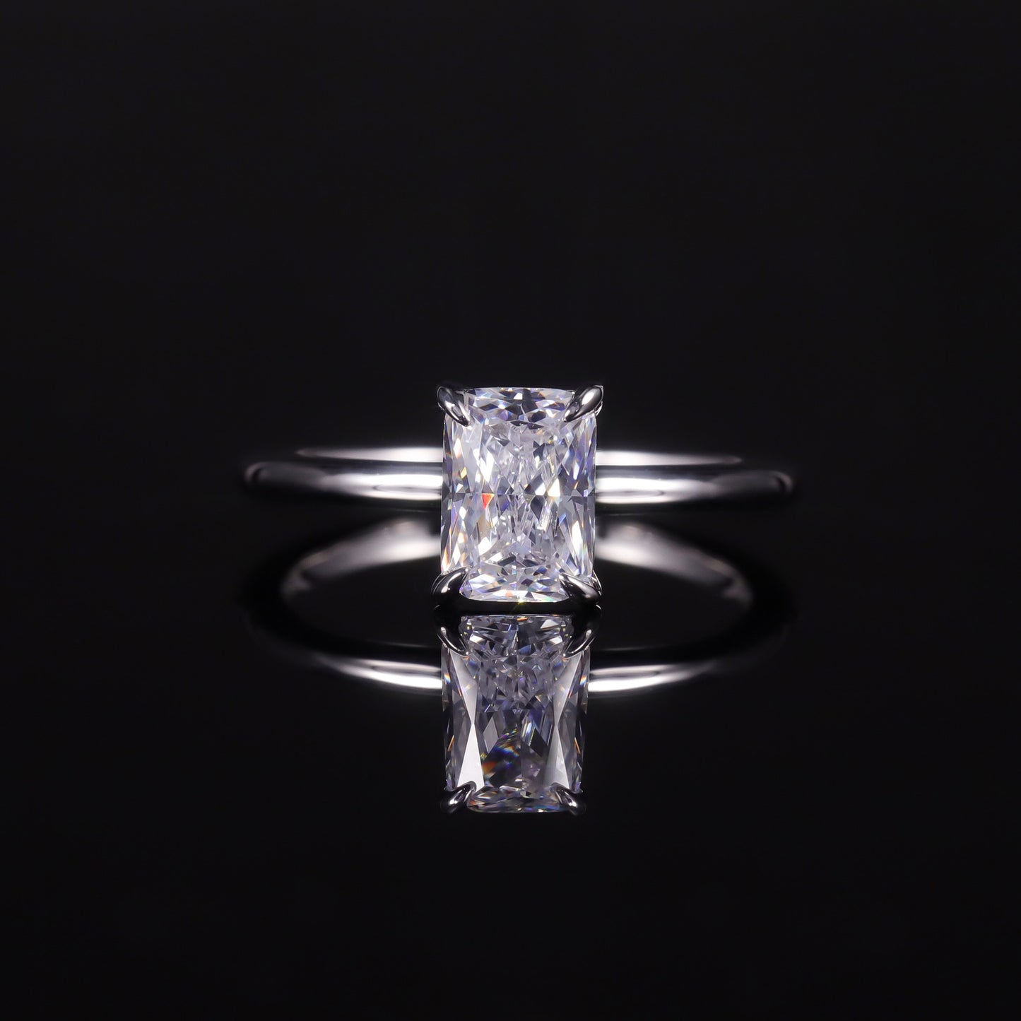 Sparkling Pillow Shaped 1 Carat Zircon Ring S925 Sterling Silver Eagle Claw Square Single Diamond Engagement Ring