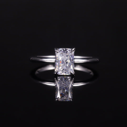 Sparkling Pillow Shaped 1 Carat Zircon Ring S925 Sterling Silver Eagle Claw Square Single Diamond Engagement Ring