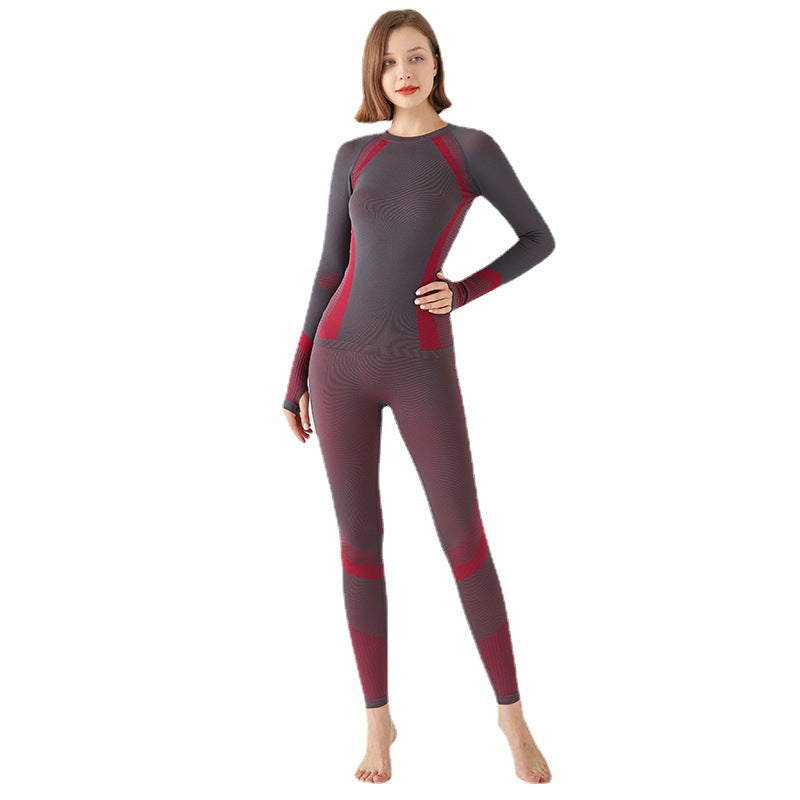 New Seamless Yoga Sports Long Sleeve T-Shirt Shirt Women's Smock Fitness Wear Thin Ski Suit With Suit