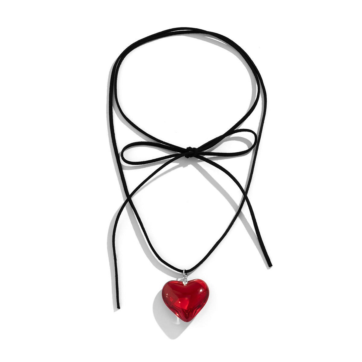 5 pcs Pull Adjustable Wax Thread Choker Collar Simple Personality Big Love Pendant Necklace