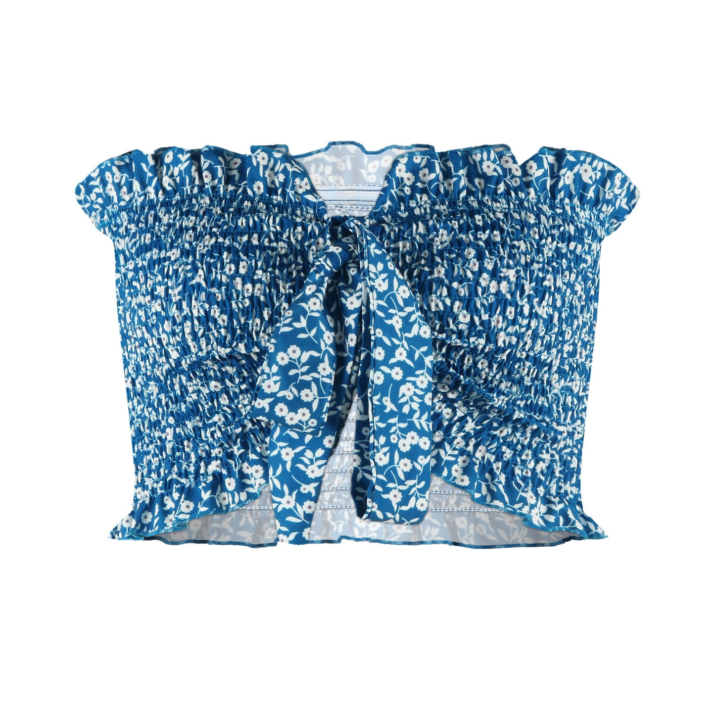 Knitted Vest Digital Print Sexy Fashion Top Top Multi-Wear Neck Hanging Ruffled Bow Small Vest