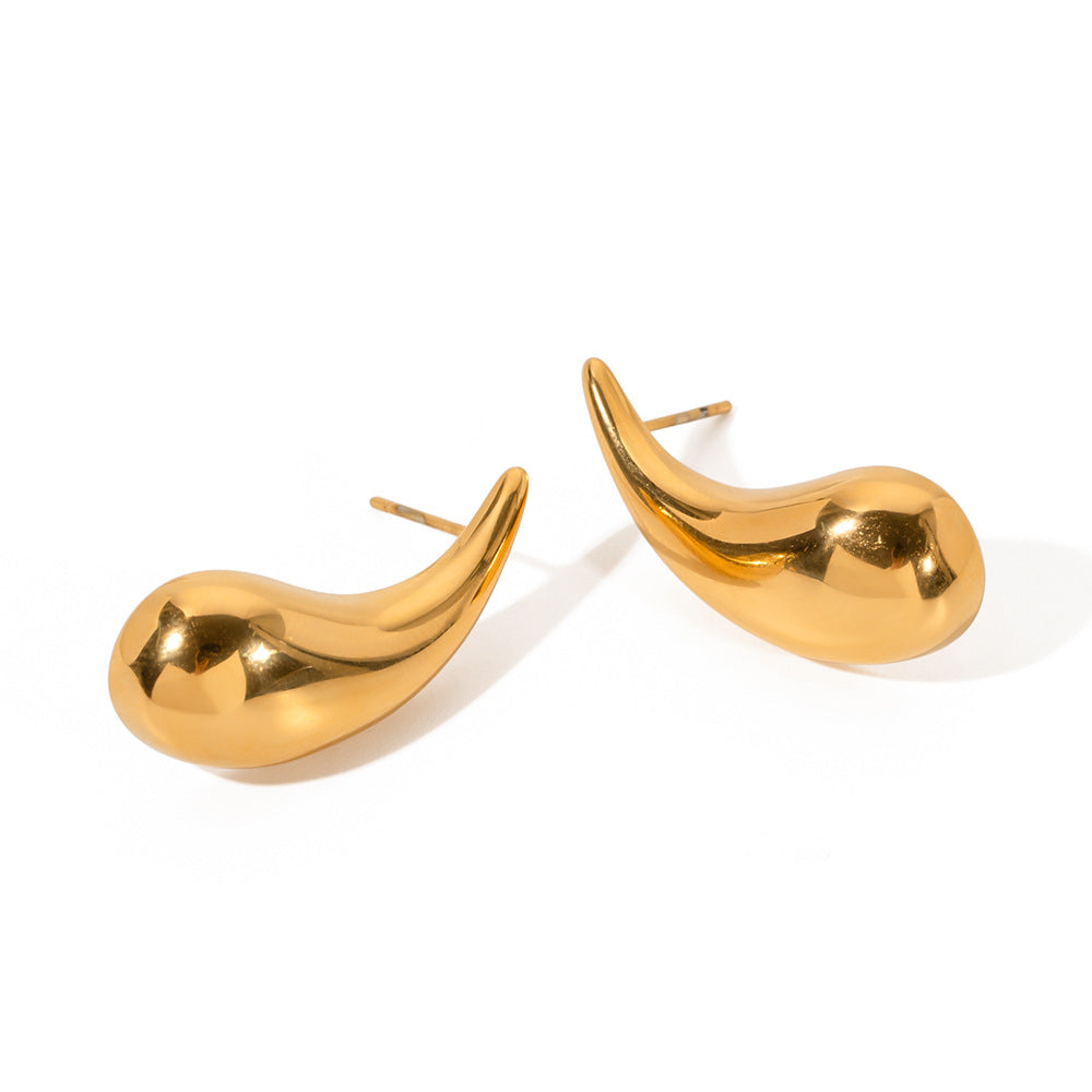 5pcs New Titanium Steel Plated 18K Gold Cold Drop Earrings Women's Popular Earrings Jewelry