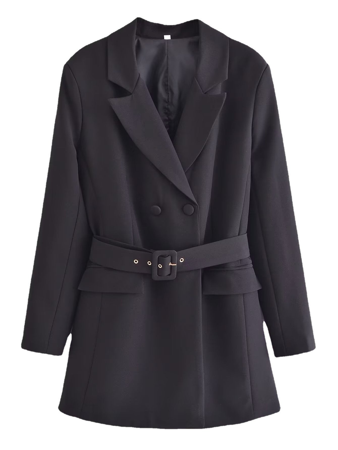 Spring Women's Casual Dress With Belt Suit Jacket