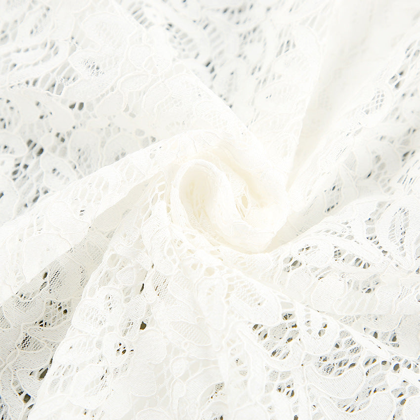 Summer Women's New Temperament White Lace Long-Sleeved Shirt Women Loose Hollow-Out Senior Feeling Shirt
