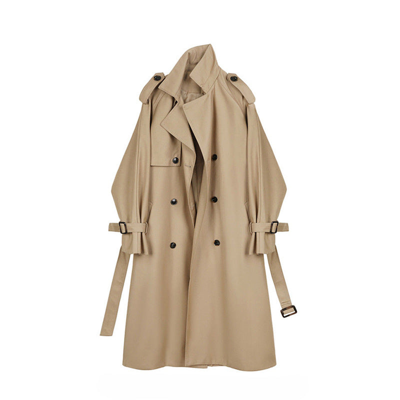 Fashion Khaki Trench Coat Women Spring And Autumn New Korean Version Of Long Coat Draping Casual Coat Tide