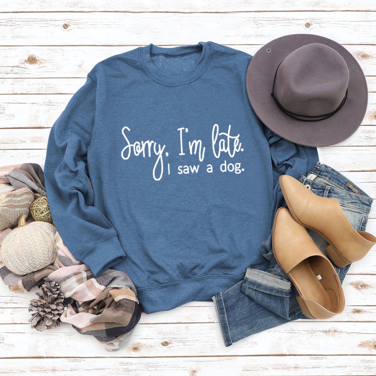 Autumn/Winter Base Long Sleeve Sorry I'M Late Alphabet Round Neck T-Shirt Ebay Women's Hoodie