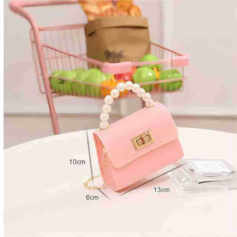 New Crocodile Jelly Bag Pearl Women's Handbag Crossbody Chain Bag  Women's Bag Beaded Bag