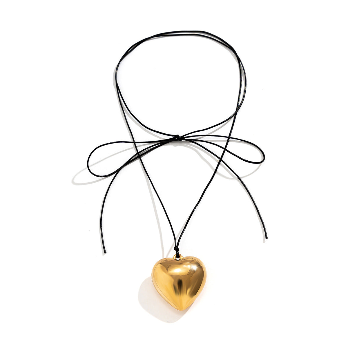 5 pcs Pull Adjustable Wax Thread Choker Collar Simple Personality Big Love Pendant Necklace