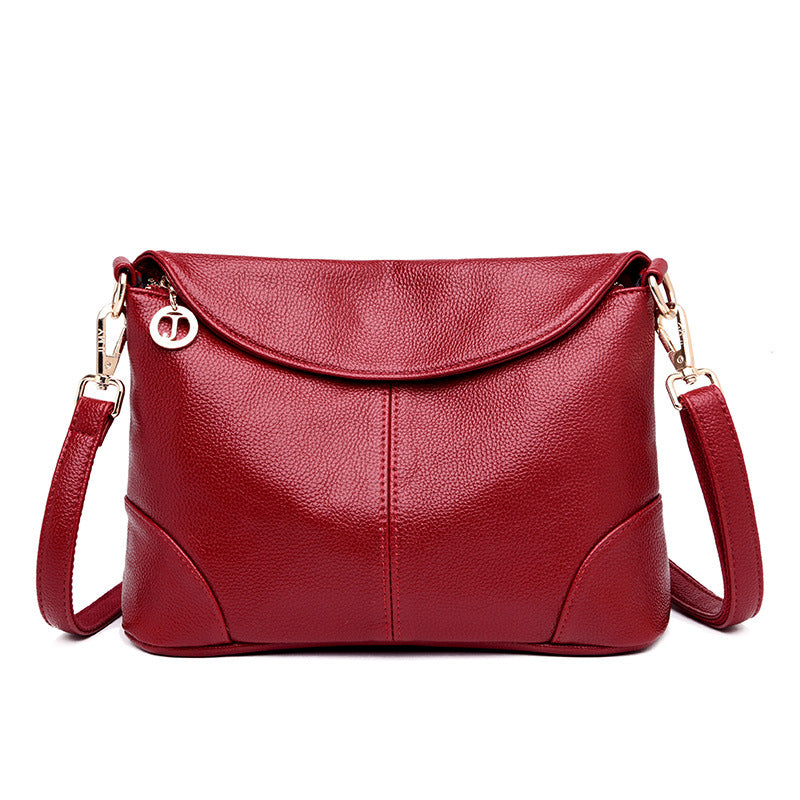 Bag Women New Fashion Crossbody Single Shoulder Women's Bags Middle-Aged Mother Soft Leather Small Square Bag