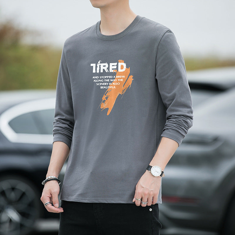 New Spring And Autumn Men's Long Sleeve T-Shirt Men's Cotton T-Shirt Men's T Loose Thin Hoodie