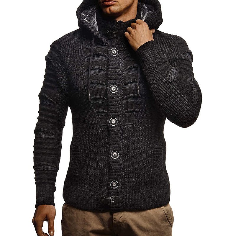 Autumn And Winter Sweater Cardigan Men Hooded Knit Cardigan Coat Men's Wear