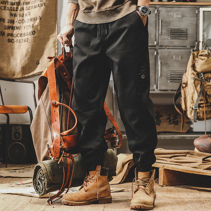 Heavy Vintage Cargo Pants Men's Spring New Wide Leg Loose Large Size Casual Pants