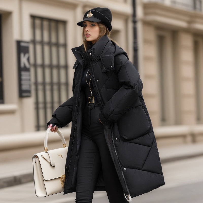 Thick Bread Coat Down Padded Coat Women's Loose Winter Coat Long Over Knee Padded Jacket