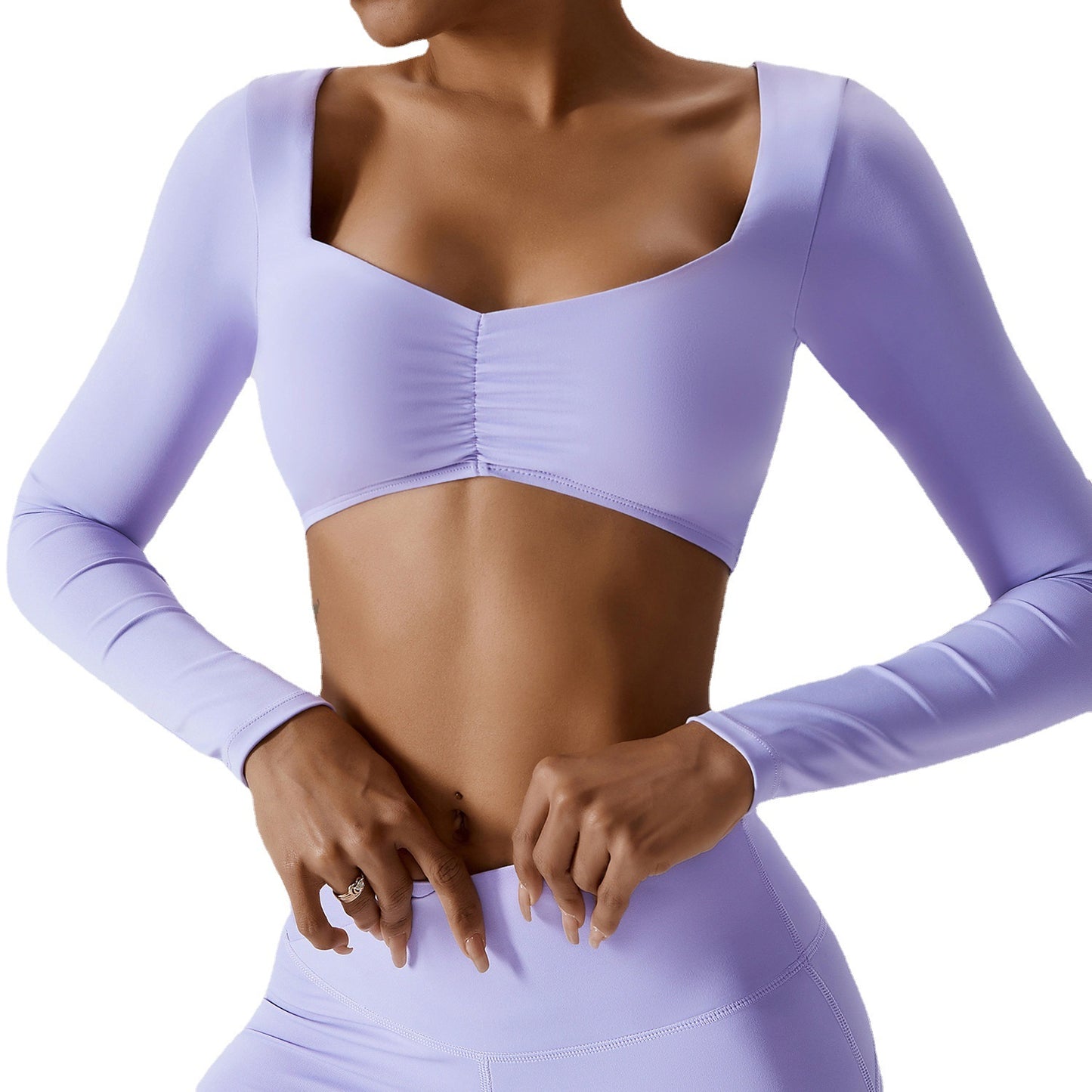 Spring Tight Long Sleeve Yoga Dress Smock Outdoor Sports T-Shirt Running Nude Fitness Wear Women's Top