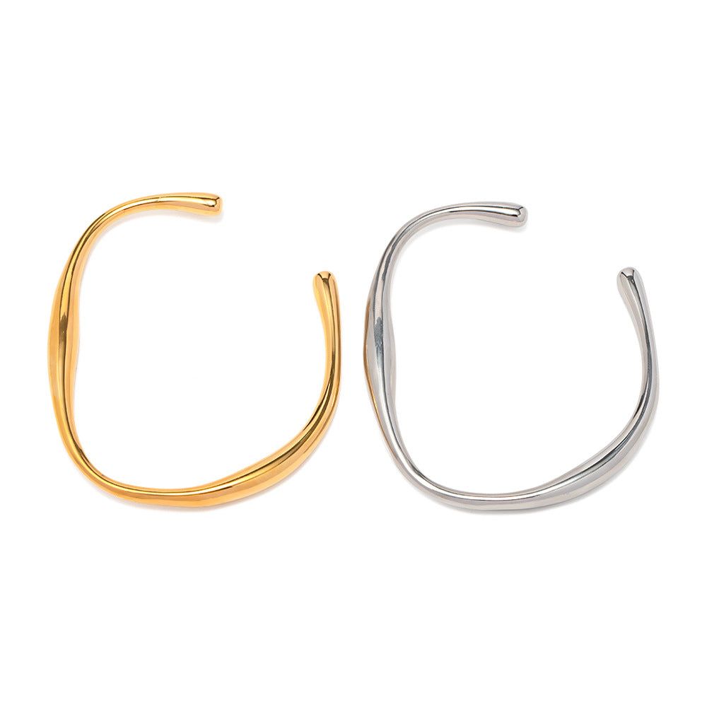 5pcs Small Fashion Women's Titanium Steel Necklace 18K Gold Stainless Steel Shaped Open Bracelet Small Red Book Bracelet Of Style