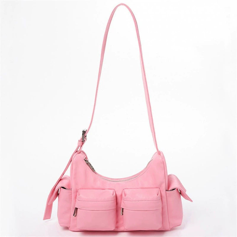 Straddle Bag Female Niche Design New Fashion Retro Pu Female Bag Single Shoulder Oblique Straddle Tote Bag