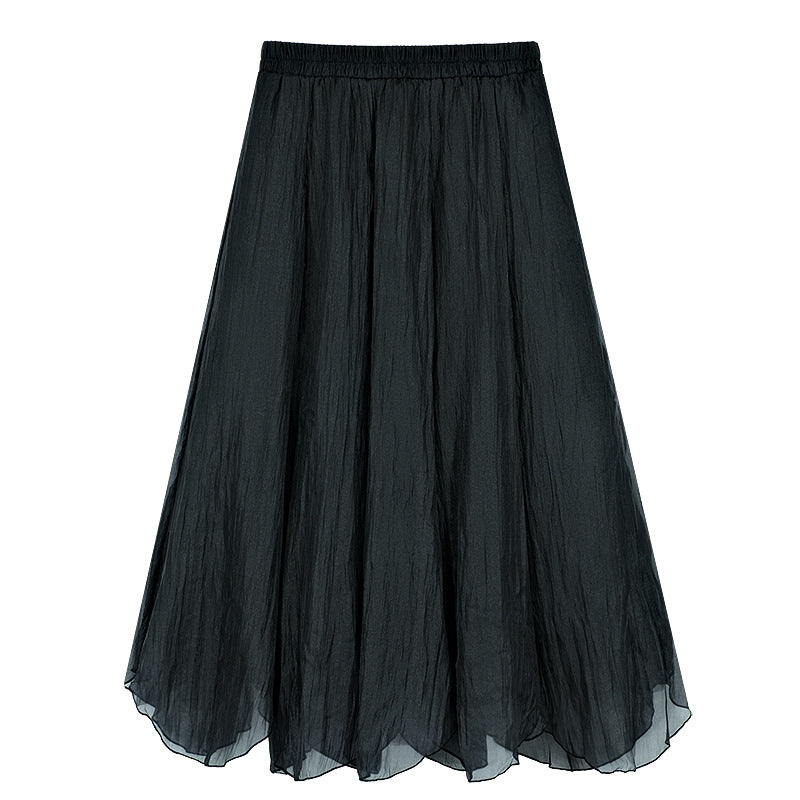 Half Skirt Female Summer Design Sense Small Gauze Skirt Super Fairy Irregular High Waist Half Skirt Small Man Everything