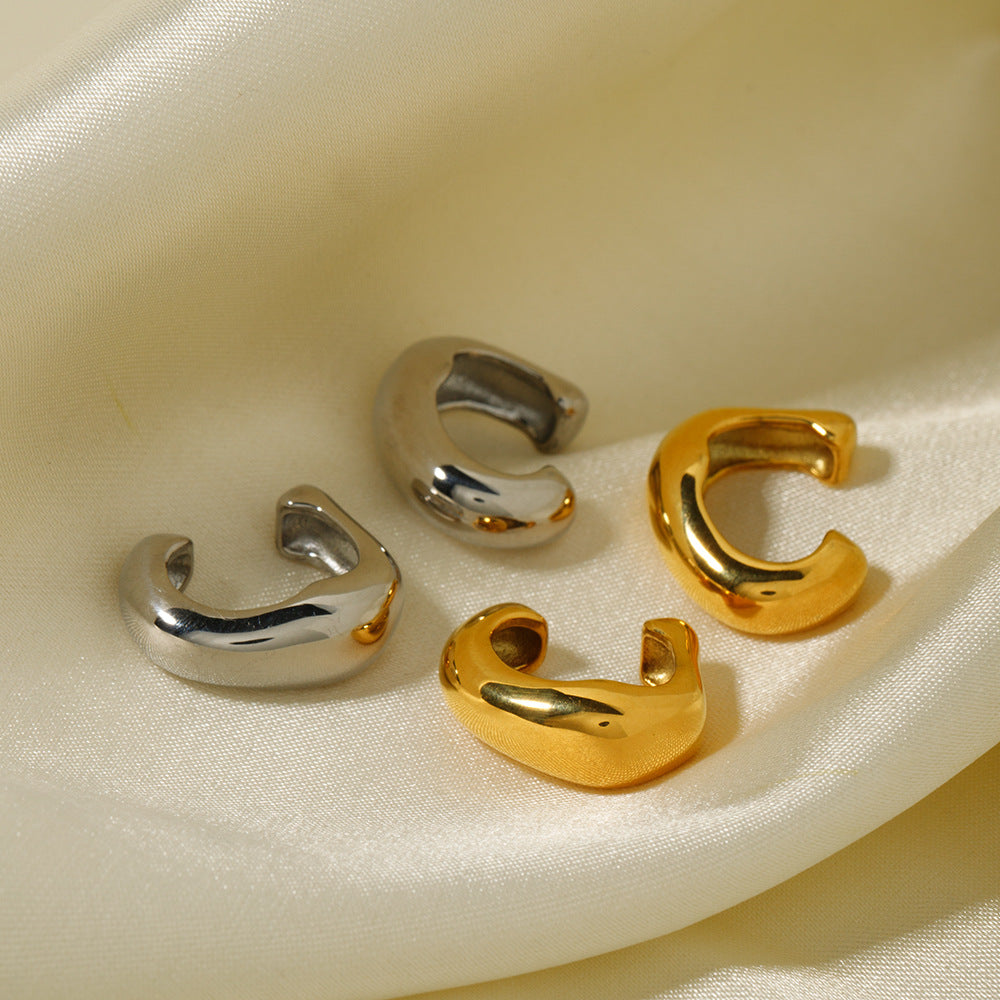 5pcs New 18K Gold Stainless Steel Stud Earrings Stainless Steel Jewelry Fashion Personality Accessories For Women