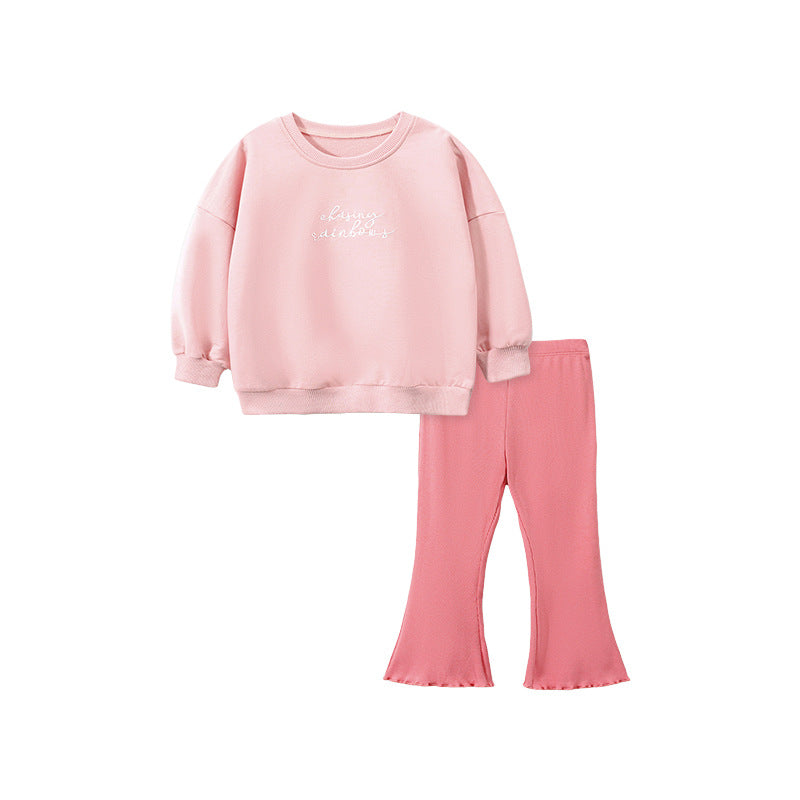 Autumn New Girls Hoodie Set Long-Sleeved Pants Children's Two-Piece Children's Set