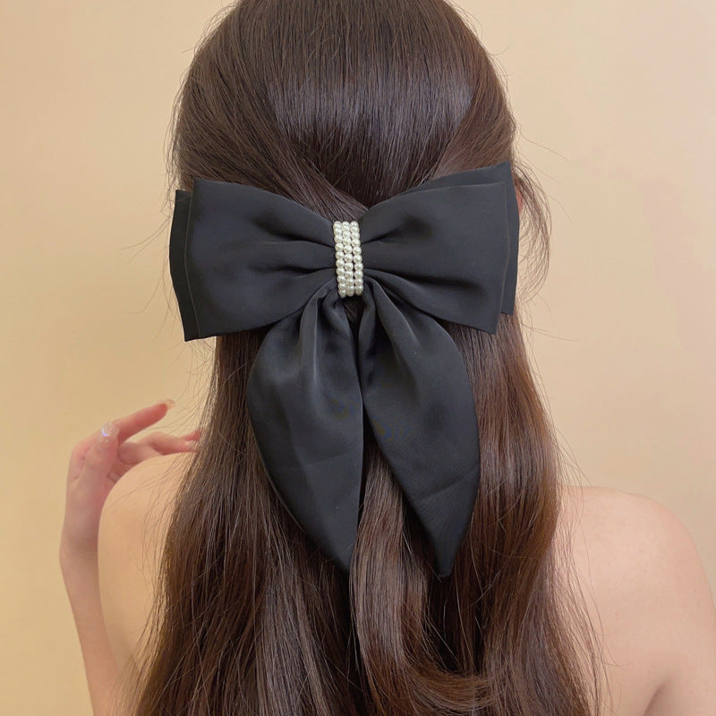 New Velvet Big Bow Hair Clip Back Head Hair Accessories Toasting Female Autumn