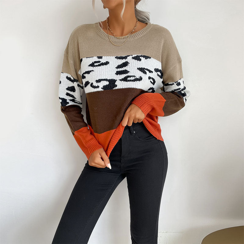 Leopard Print Casual Jacket: Chic Autumn & Winter Long-Sleeved Sweater
