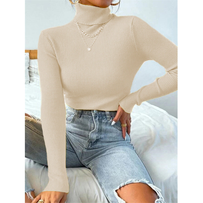 New Women's Turtleneck Sweater Pullover Knitted Top
