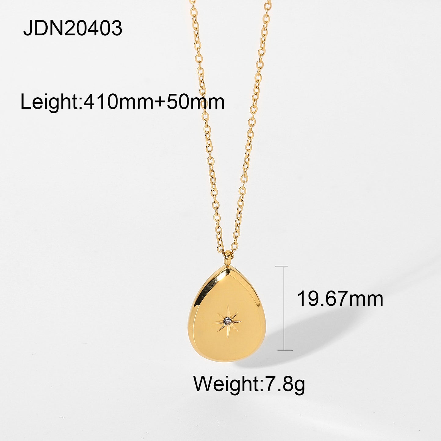 5pcs New 18-Karat Gold Stainless Steel Drop Elegant Necklace Jewelry Zircon Star Energy Pendant Women's Necklace