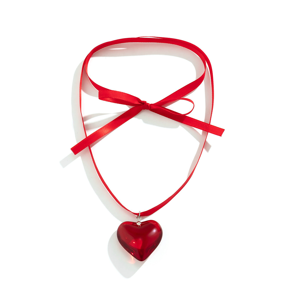 5 pcs Pull Adjustable Wax Thread Choker Collar Simple Personality Big Love Pendant Necklace