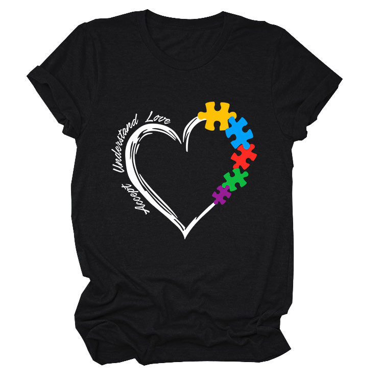 Fun Fashion Accept Understand Love Loose Casual Short Sleeves