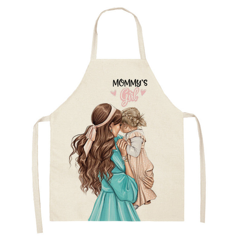 New Apron Mother's Day Parent-Child Apron Home Anti-Fouling Cotton Linen Sleeveless Overalls Customized By Enterprises