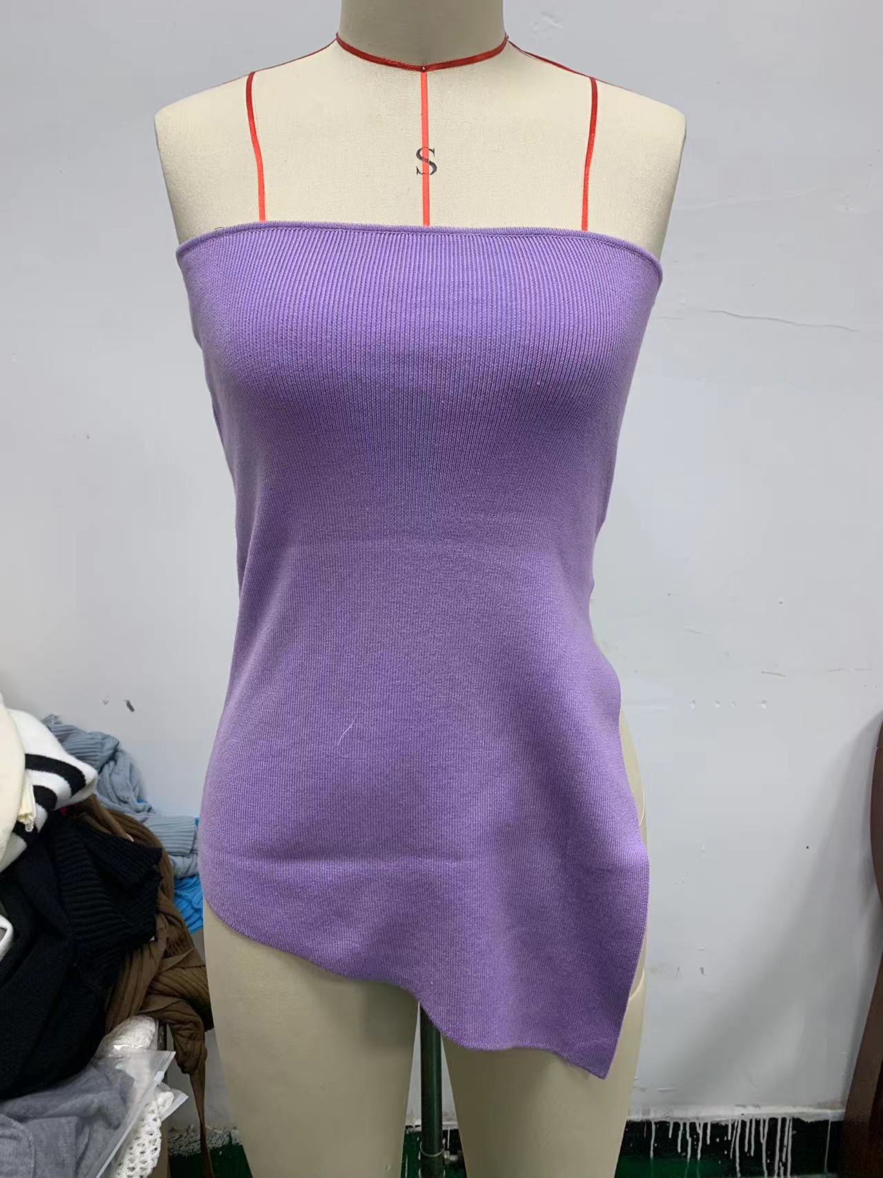 New Sexy Hottie Strapless Solid Color Side Slit Top