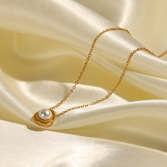 5pcs Small Cold Pearl Necklace Female Autumn Winter Clavicle Chain Light Luxury Temperament Pendant Does Not Fade Vintage Necklace