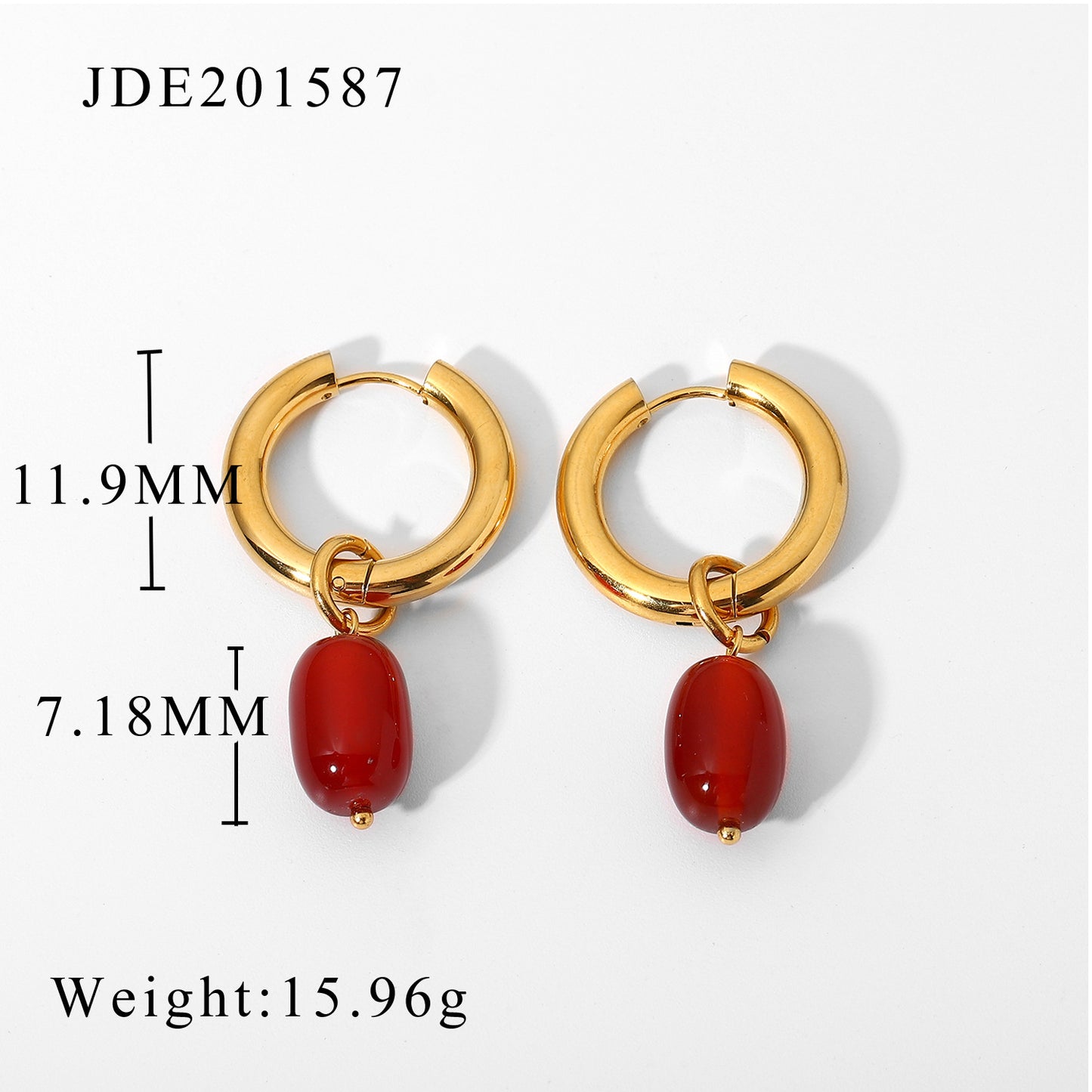 5pcs Stainless Steel Earrings Stone Stainless Steel 18K Gold Pendant Earrings Pendant