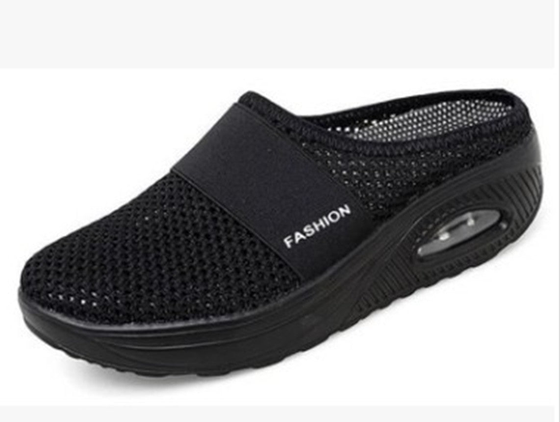 Summer New Trade Large Size Lazy Man A Slip-On Slippers Female Wedged Slippers