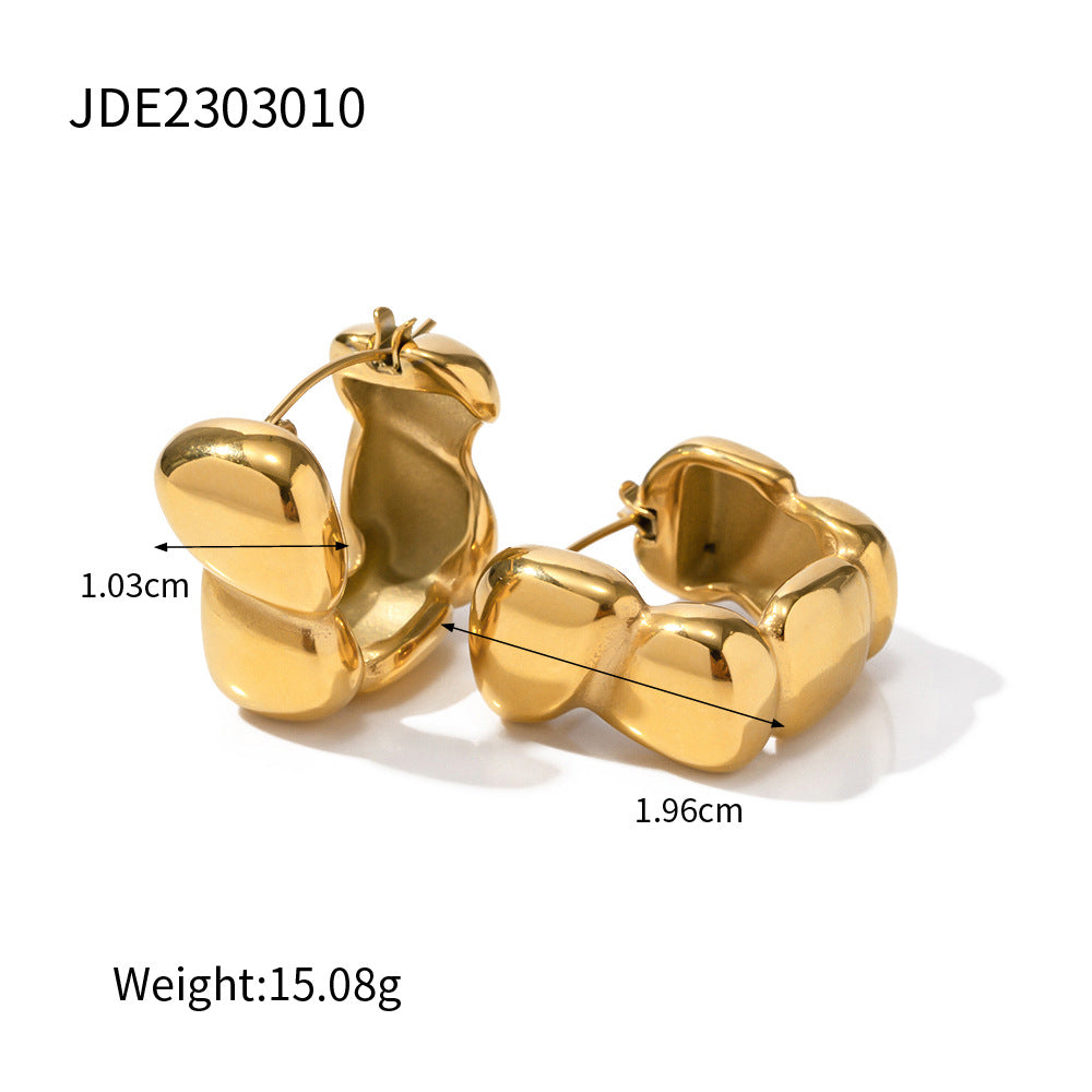 5pcs Earrings 18K Gold Plated Handmade Earrings Do Not Fade Women's Earrings