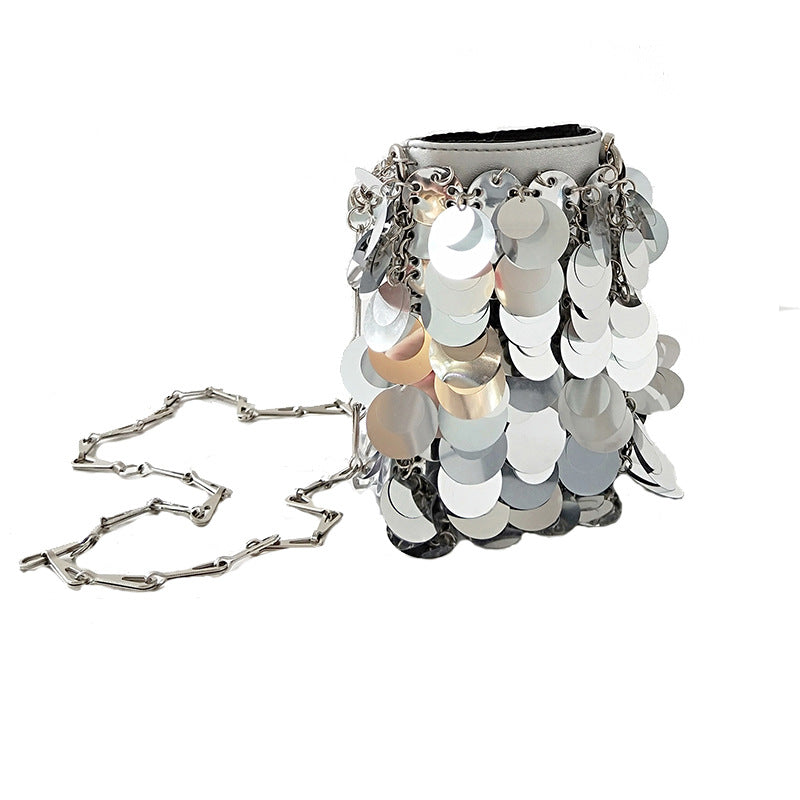 Women's Bag New  The Same Mobile Phone Bag Chain Shiny Piece Bead Bag Single Shoulder Crossbody Bag Small Bag