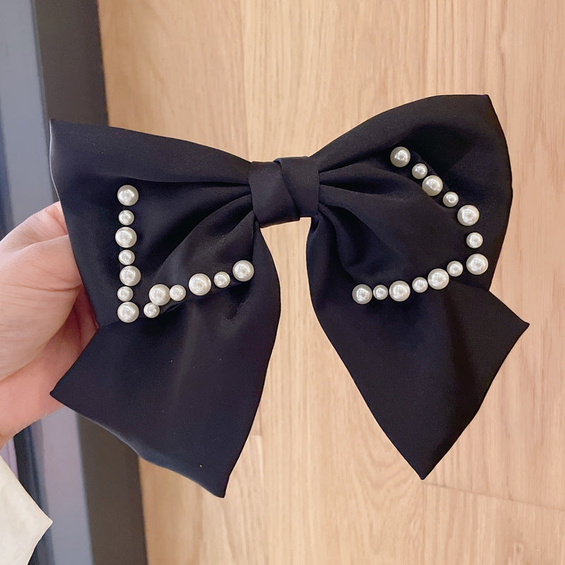 New Velvet Big Bow Hair Clip Back Head Hair Accessories Toasting Female Autumn