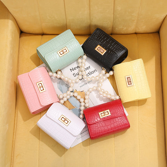 New Crocodile Jelly Bag Pearl Women's Handbag Crossbody Chain Bag  Women's Bag Beaded Bag