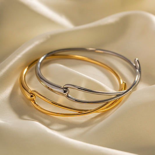 5pcs Fashion Style Design Simple 18K Gold Stainless Steel Bracelet Hand Jewelry Electroplated Women's Hand Jewelry