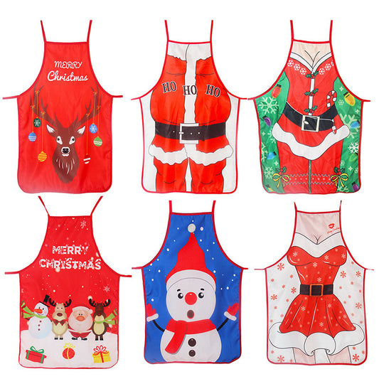 Christmas Apron Decoration Cloth Color Printing Decoration Cartoon Waist Animation Christmas Dress