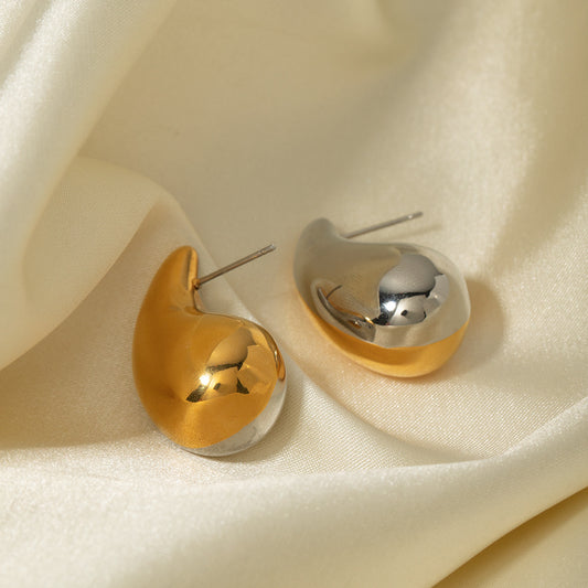 5pcs 18K Gold Stainless Steel Drop Matching Earrings Premium Simple Earrings