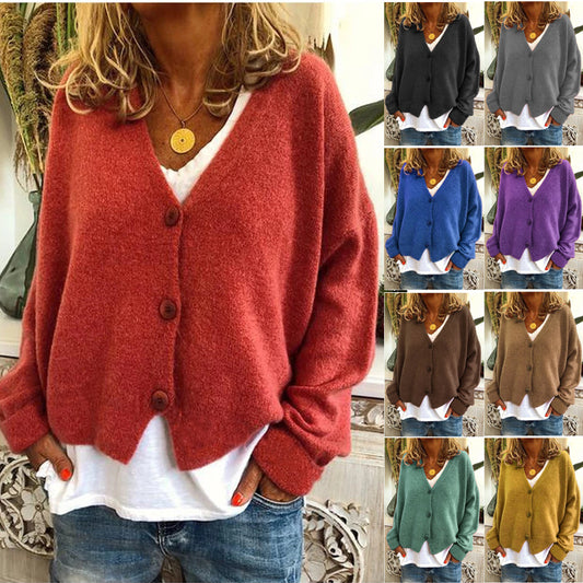 Women's Autumn And Winter Casual Loose Sweater Knitted Cardigan